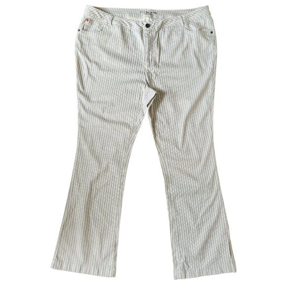 Peace Love World Size 22W Railroad Stripe Boot Cut Pants in Kale - Picture 2 of 7